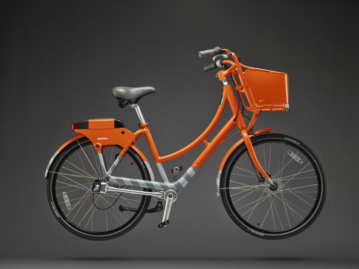 A bicicleta da Nike é desenvolvida pela SOBI - Social Bicycles - empresa que desenvolve softwares e tecnologia para sistemas de compartilhamento de bicicletas - foto: Nike